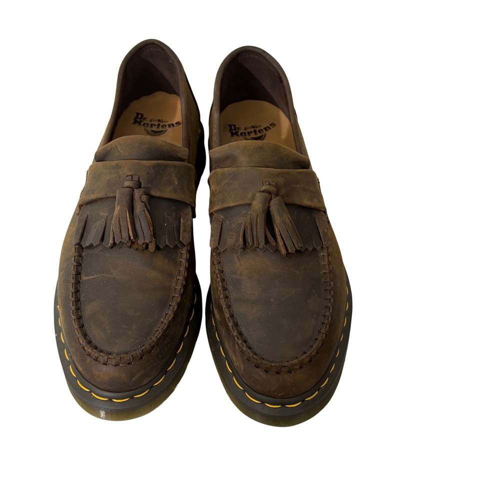 Dr. Martens Adrian Tassel Loafers Mens Size 11 Brown Crazy Horse 24370201 - Picture 2 of 8